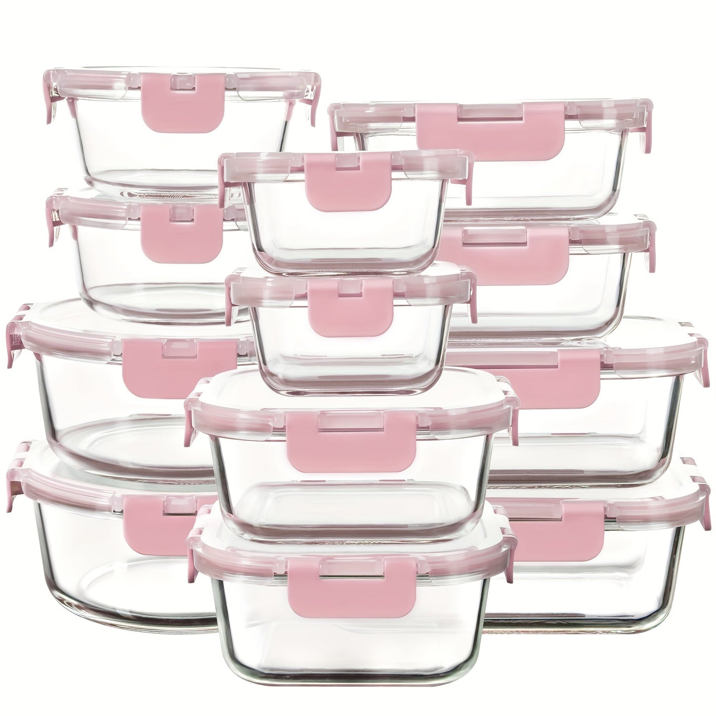 24Pcs (12 Lids+12 Glass Bowl) Borosilicate Glass Food Storage Containers with Airtight Lids, Ideal for Meal Prep, Lunches - Microwave and Dishwasher Safe