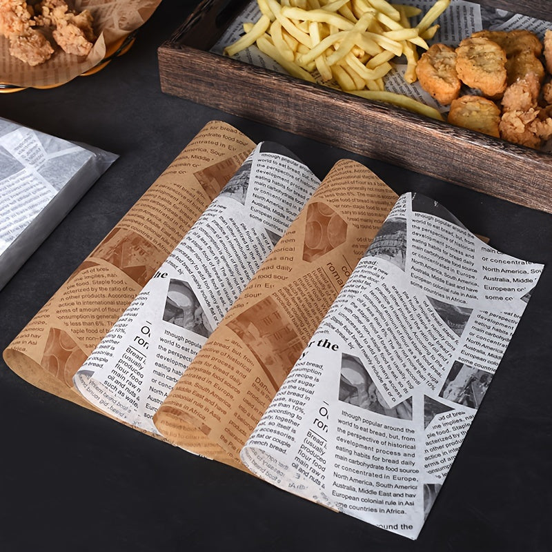 100pcs Premium Quality Specialty Baking Paper for Restaurants - Versatile, Uncharged, Durable & Easy-to-Clean - For Cafés, Bakeries, Bars, Buffets - Ideal for Sandwich Wrapping, Fries, Burgers Baking & Cooking - Perfect for Professional Kitchens