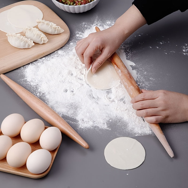 1pc Premium Wooden Rolling Pin for Dumplings & Baking - Durable, Non-Electric Kitchen Gadget for Restaurants and Bakeries