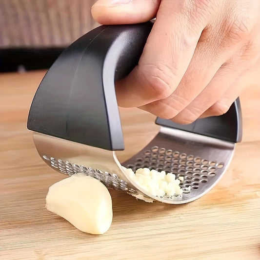 Garlic Press, Stainless Steel Garlic Press, Shake Metal Garlic Crusher, Washable Garlic Crusher, Kitchen Garlic Chopper, Garlic Mash, Kitchenware, Kitchenware Kitchen Accessories