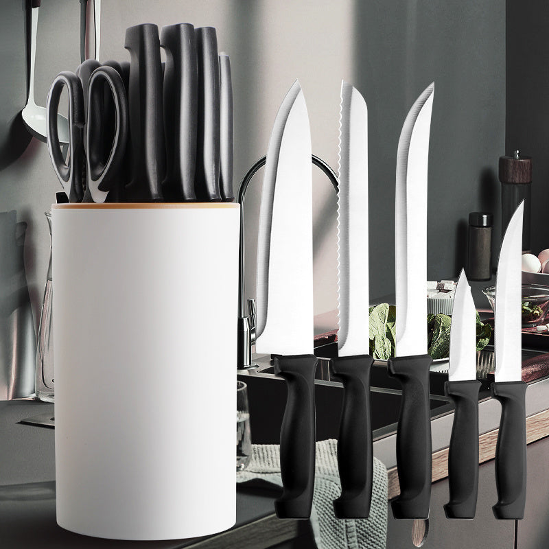 Kitchen Knife Set, 16 PCS Stainless Steel, Knives Set for Kitchen with Universal Knife Block, includes Multiple Variety of Knives, Scissor, Sharpener, All in One Knife Set, Nonstick and No Scratch, The Best Gift Black