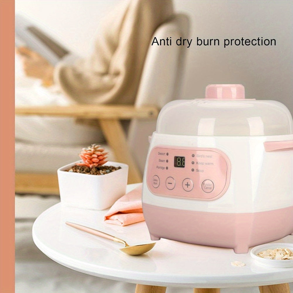 1L Ceramic Stew Pot, Anti Dry Burn Ceramic Cooker With 24H Intelligent Reservation, for Porridge Rice Soup