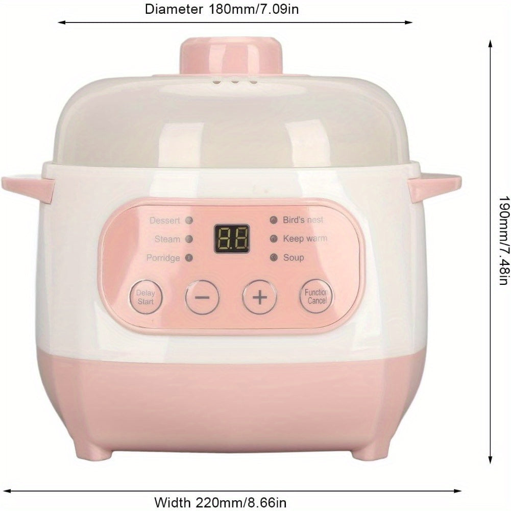 1L Ceramic Stew Pot, Anti Dry Burn Ceramic Cooker With 24H Intelligent Reservation, for Porridge Rice Soup