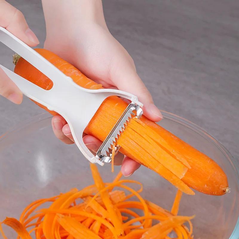 Manual Stainless Steel Vegetable Grater and Julienne Peeler - Multipurpose Fruit & Veggie Chopper, Carrot & Zucchini Slicer - Kitchen Essential Tool, No Electricity Required