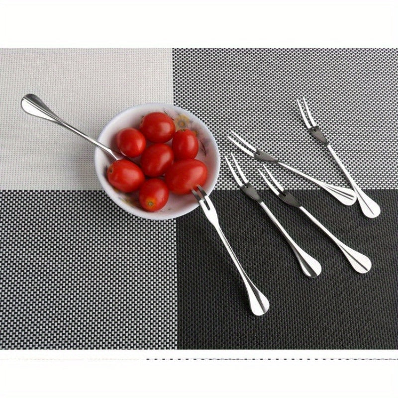 1 set of 7pcs Advanced Swan Shaped Stainless Steel Cutlery Set - Elegant design, durable material, includes forks and spoons, for dining and entertainment, ideal for home use