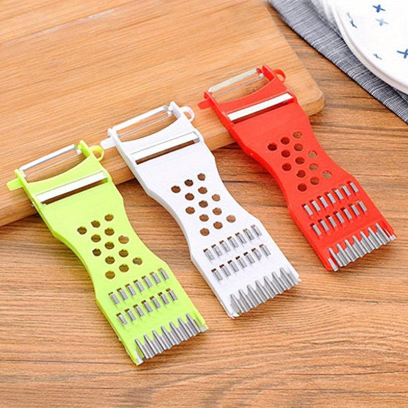 5-In-1 Stainless Steel Kitchen Gadget - Multifunctional Vegetable & Fruit Slicer, Grater, And Peeler For Restaurants