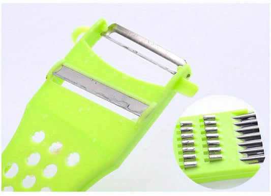 5-In-1 Stainless Steel Kitchen Gadget - Multifunctional Vegetable & Fruit Slicer, Grater, And Peeler For Restaurants