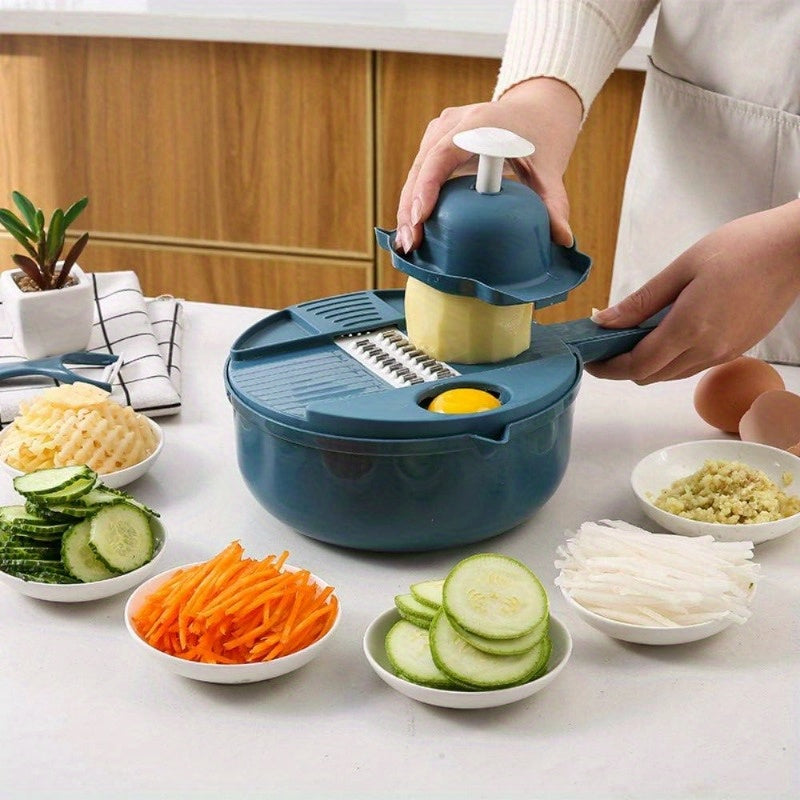 The ultimate versatile 12-in-1 vegetable chopper - easily cut, shred, slice and grind - for hotel, commercial and home An ideal gift for your wife,Valentine's Day gift