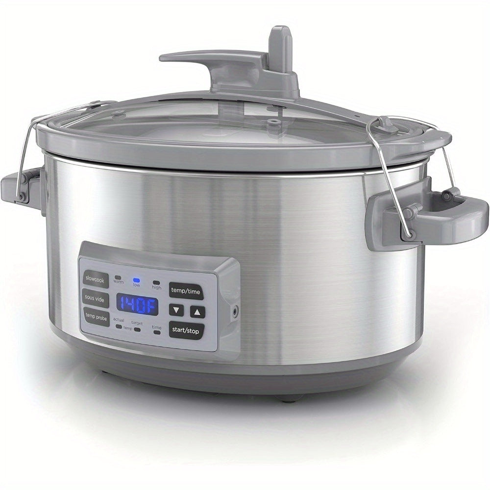 7-Quart Digital Slow Cooker, SCD7007SSD, Temperature Probe, Sous-Vide, Locking Lid, Removable Stoneware Crock