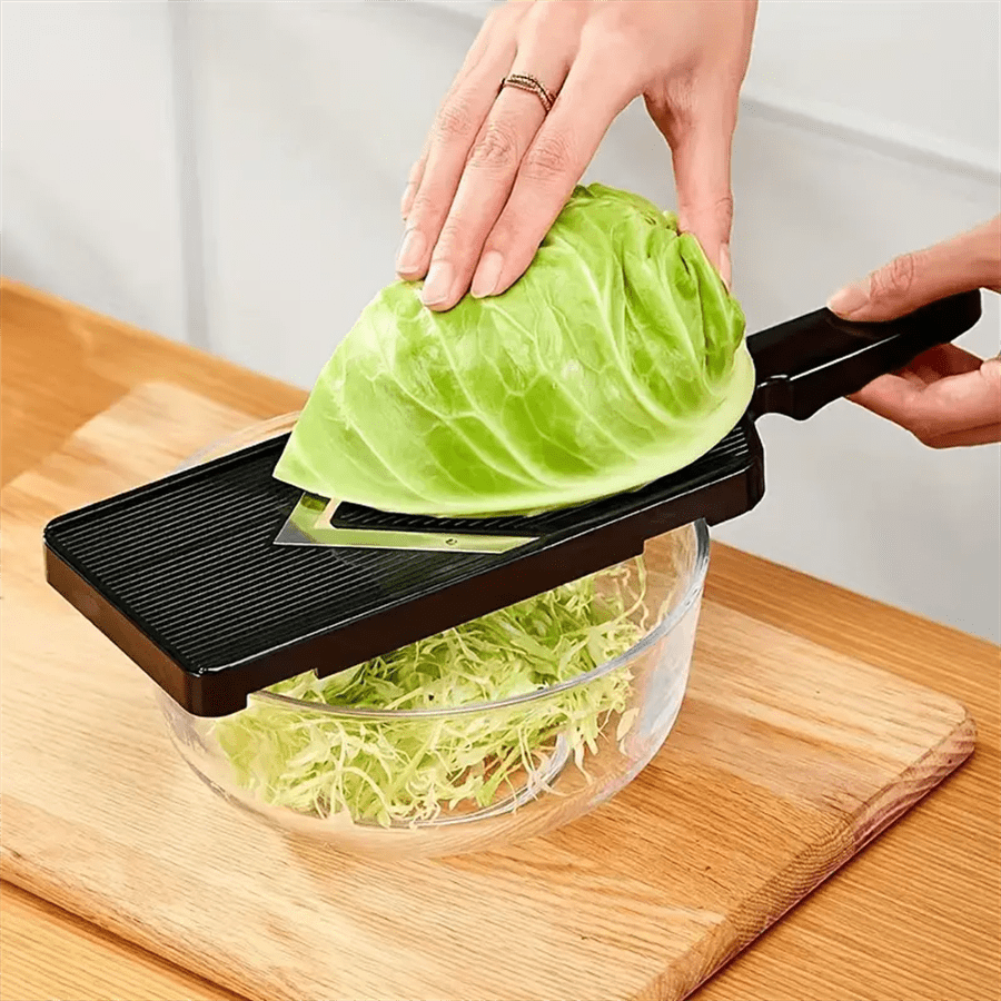 1pc Stainless Steel & Plastic Cabbage Shredder, Multi-functional Vegetable Chopper and Slicer, Food Contact Safe Cabbage Peeler for Salad Prep, Kitchen Gadget