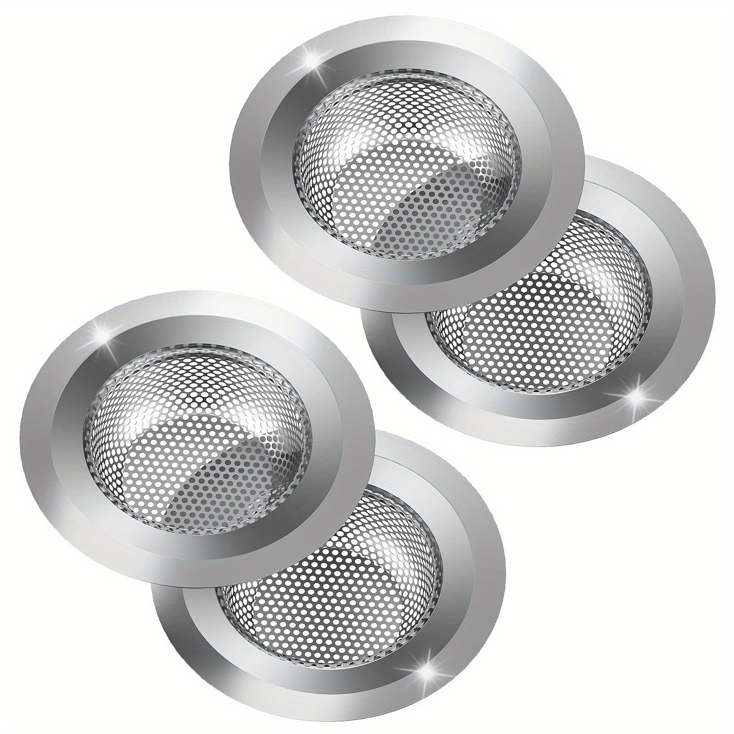 2&4&6pcs, 4.5" Diameter, Stainless Steel Kitchen Sink Strainers - Large Wide Rim, Anti-Clogging Micro Perforations | Kitchen Accessories & Gadgets Clearance Sale | Ideal Christmas Gifts for Kitchen Must-Haves | Kitchen Utensils Essentials Cheap