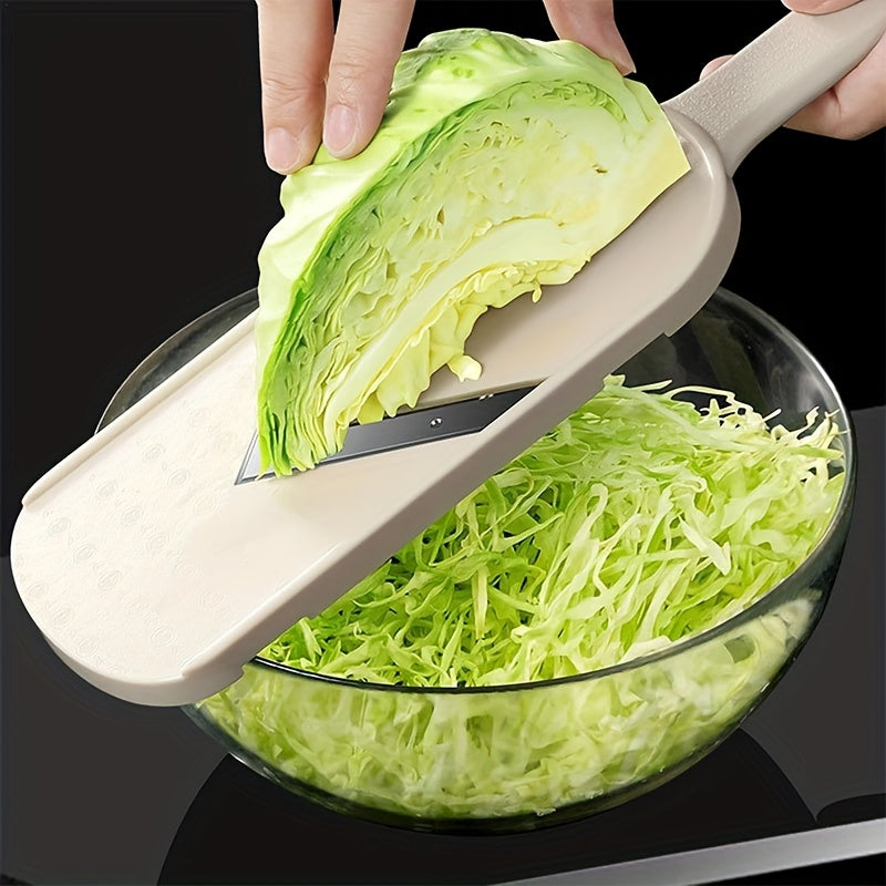 1pc Multipurpose Manual Cabbage Shredder - Plastic Vegetable Slicer and Chopper Tool - Salad Maker for Fine Shredded Cabbage & Green Vegetables - Kitchen Accessory without Battery