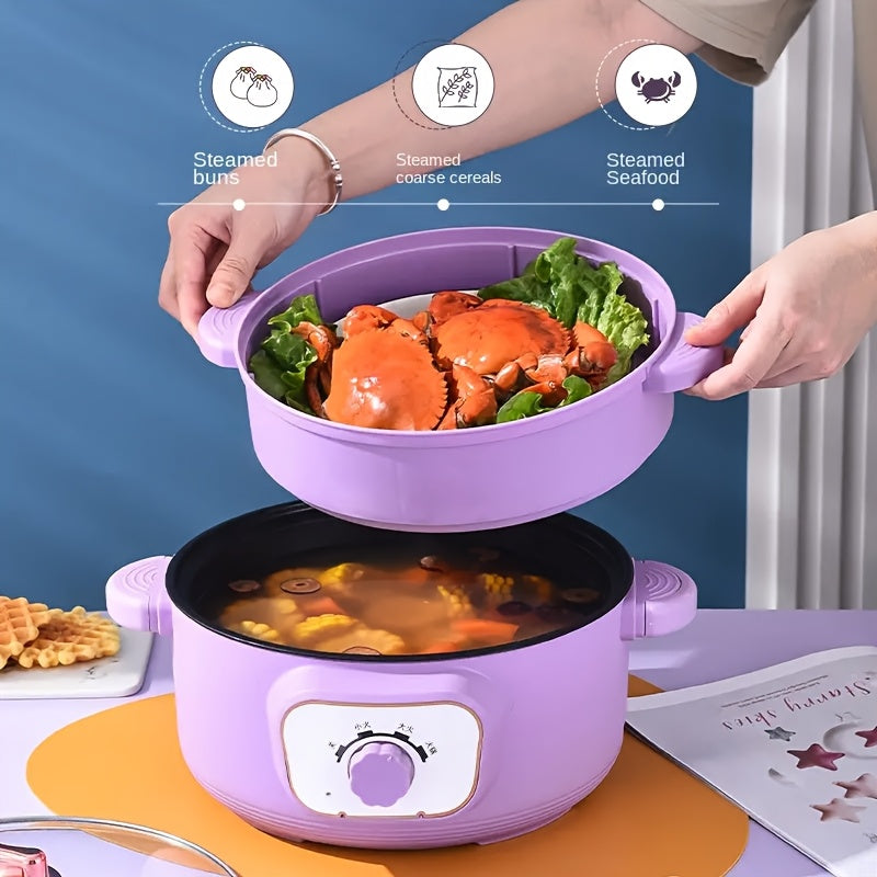 Multifunction Electric Hot Pot - 1.06gal Portable Slow Cooker, Pots With Steamer For Cooking, Food Steamer, Non-Stick Hot Pot Electric, Tri-power Regulation With Lid, It Satisfies Your Different Cooking Needs, Family Or Friends To Enjoy Dinner Anytime.