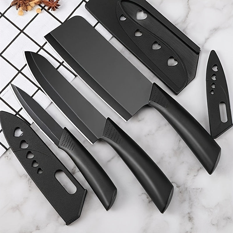 3pcs Stainless Steel Knife Set - Chef, Slicing & Utility Knives with Peeler - Ergonomic Grip, Food-Safe, Ideal for Home, Outdoor, Camping & Dorm Use - Versatile Kitchen Essentials for Christmas, Halloween, Easter, Hanukkah