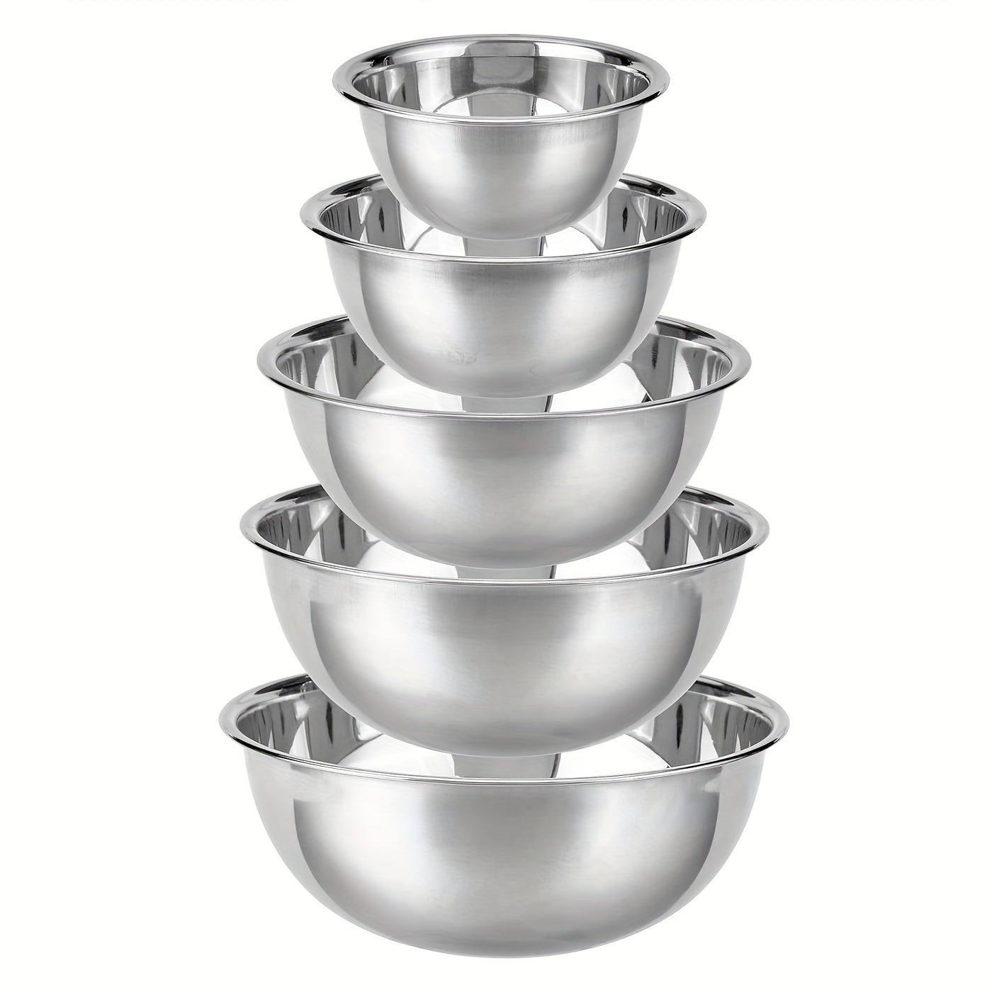 Non-Slip Stainless Steel Mixing Bowls Set - Perfect For Kitchen Cooking And Baking - Nesting Design For Easy Storage