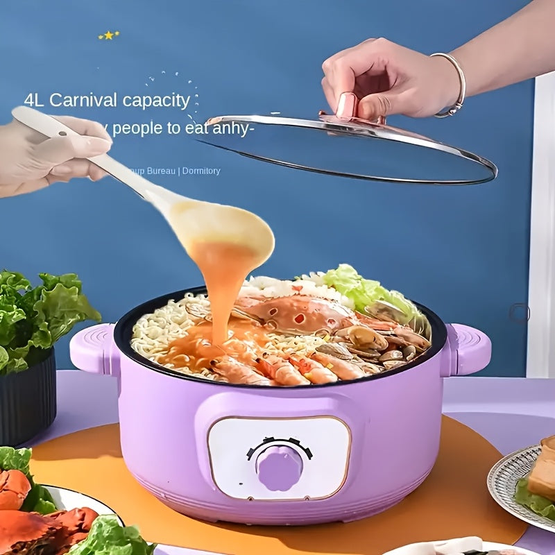 Multifunction Electric Hot Pot - 1.06gal Portable Slow Cooker, Pots With Steamer For Cooking, Food Steamer, Non-Stick Hot Pot Electric, Tri-power Regulation With Lid, It Satisfies Your Different Cooking Needs, Family Or Friends To Enjoy Dinner Anytime.