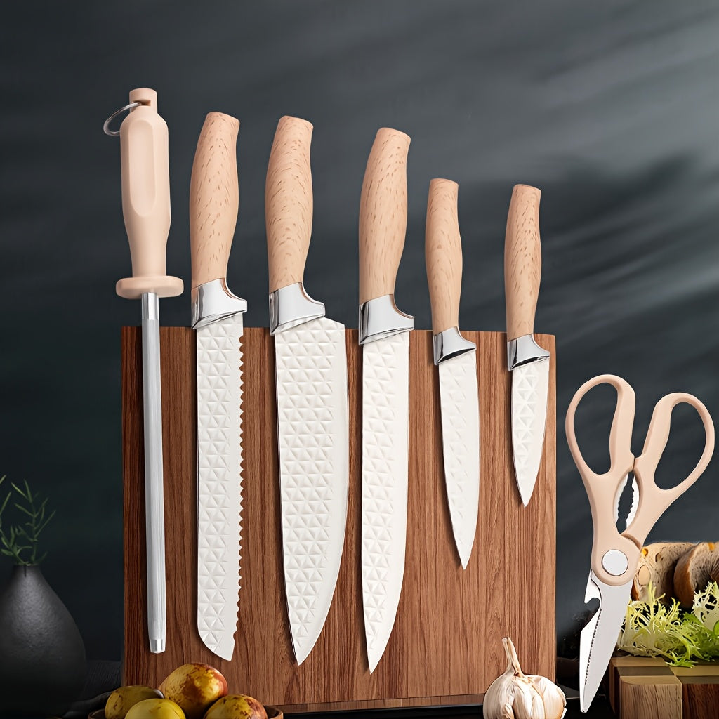 Knife Set, 8pcs Kitchen Knives Set With Builtin Sharpener, Cissors, High CarbonGerman, Tainless Steel Chef Knife Block Sets, Harp & Rust Resistant, Dishwasher SafeBlack, Stocking Stuffers