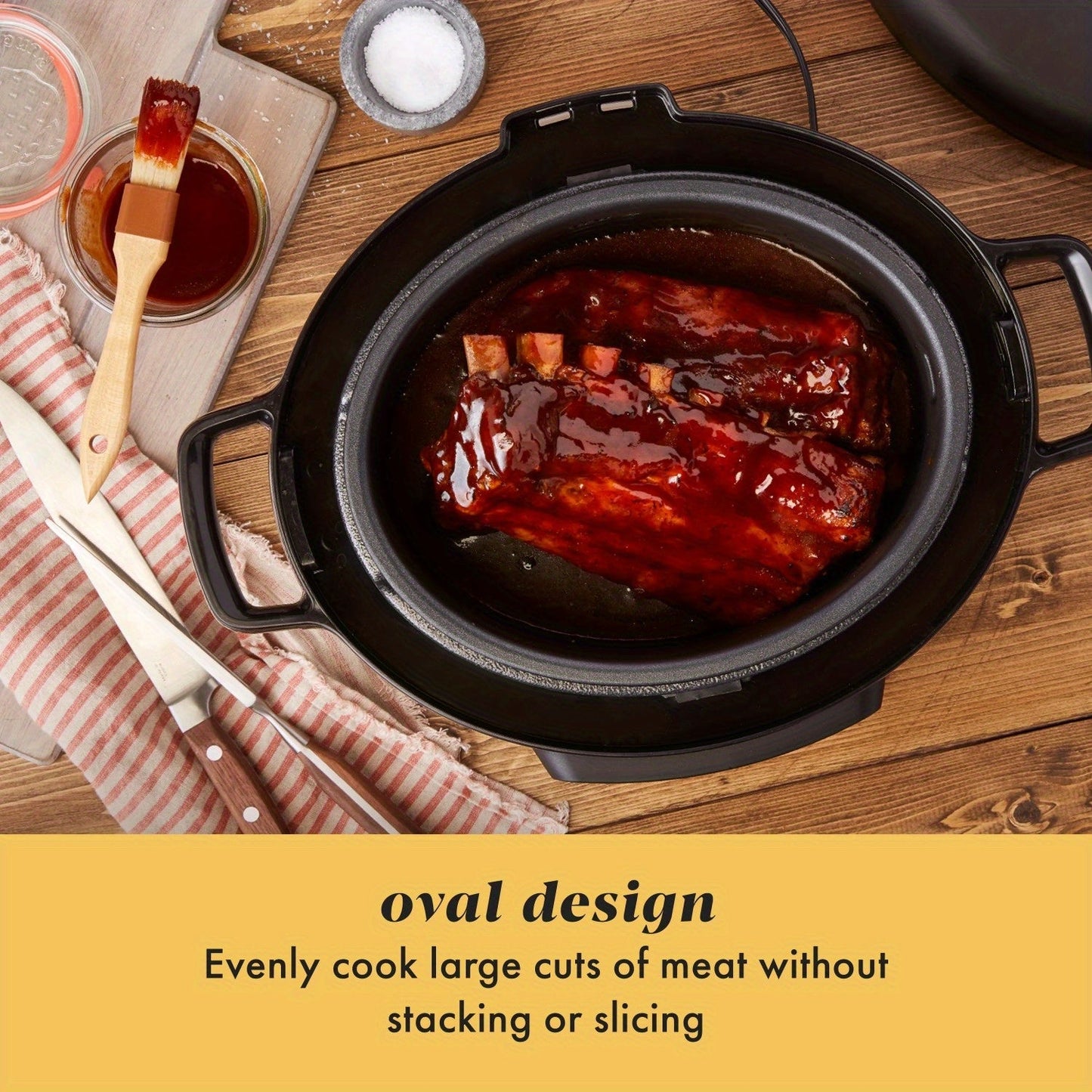 Manual 7-Quart Slow Cooker with 3 Cooking Settings, Perfect for Families and Gatherings