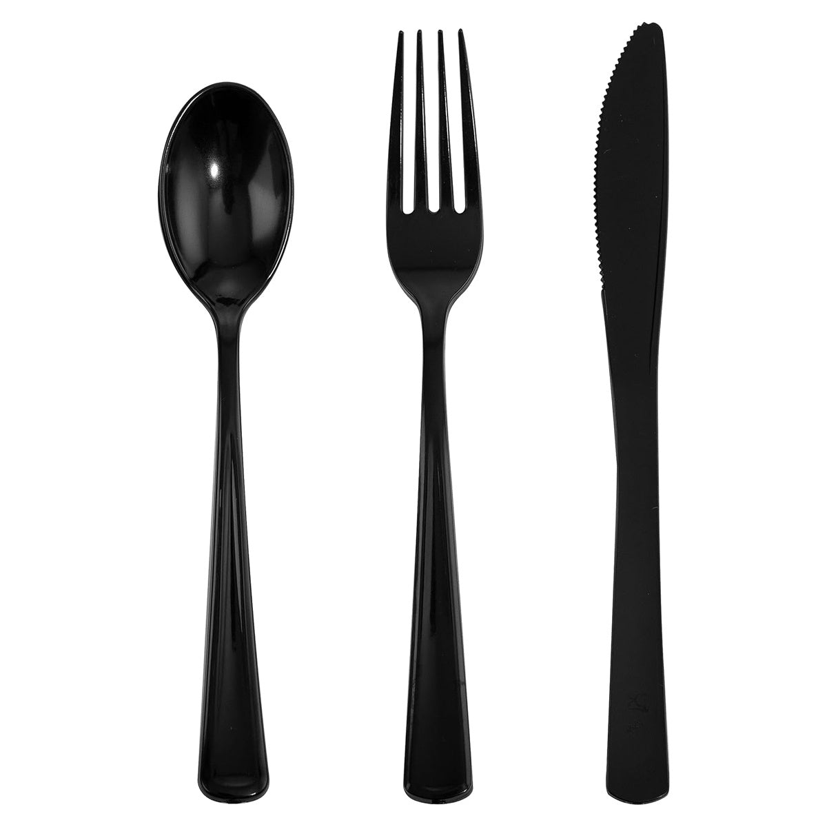 40pcs plastic silverware individually wrapped plastic cutlery bulk disposable black knife, fork and spoon napkin set plastic utensils set for lounge wedding picnic barbecue party utensils set