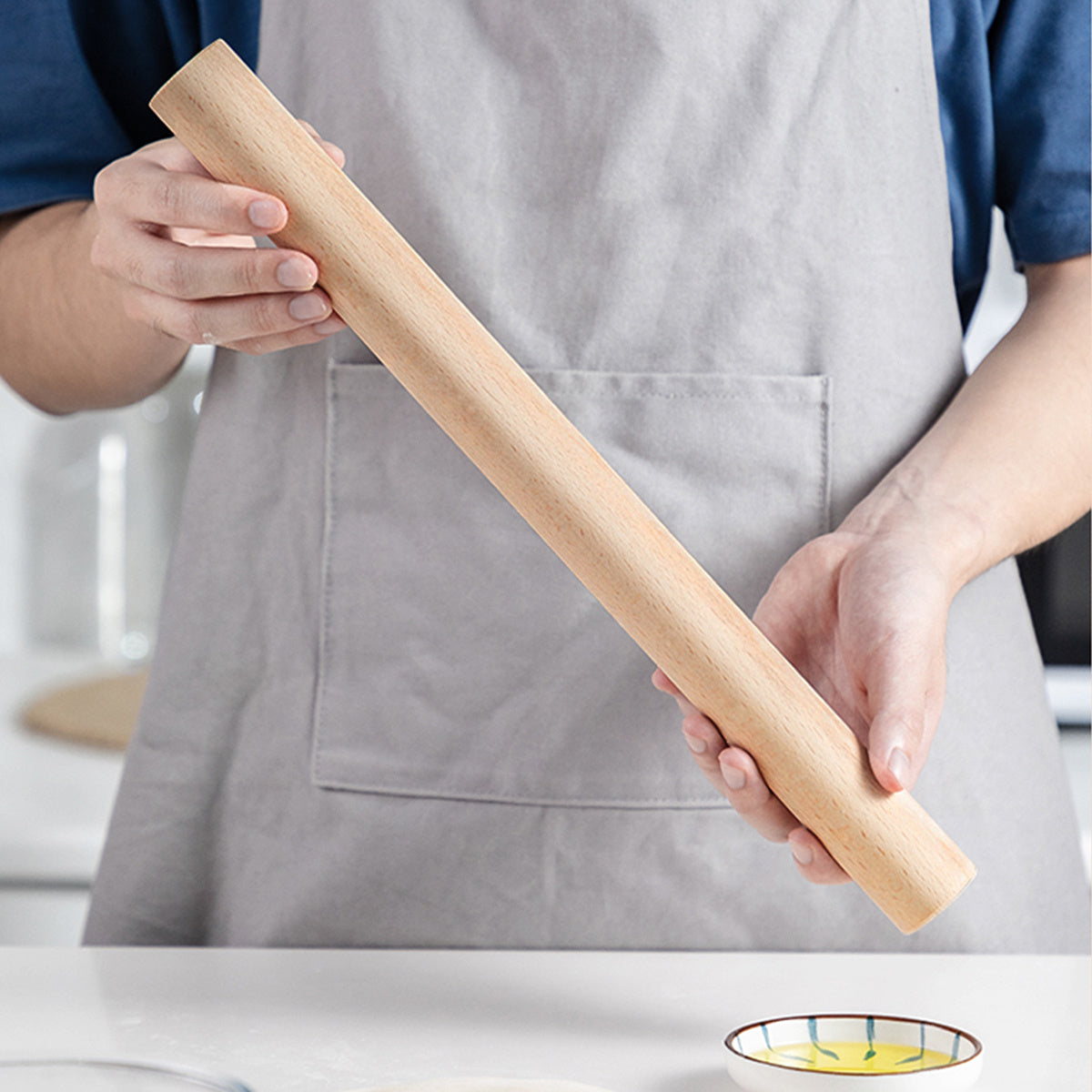 1pc High-quality Beech Wood Rolling Pin