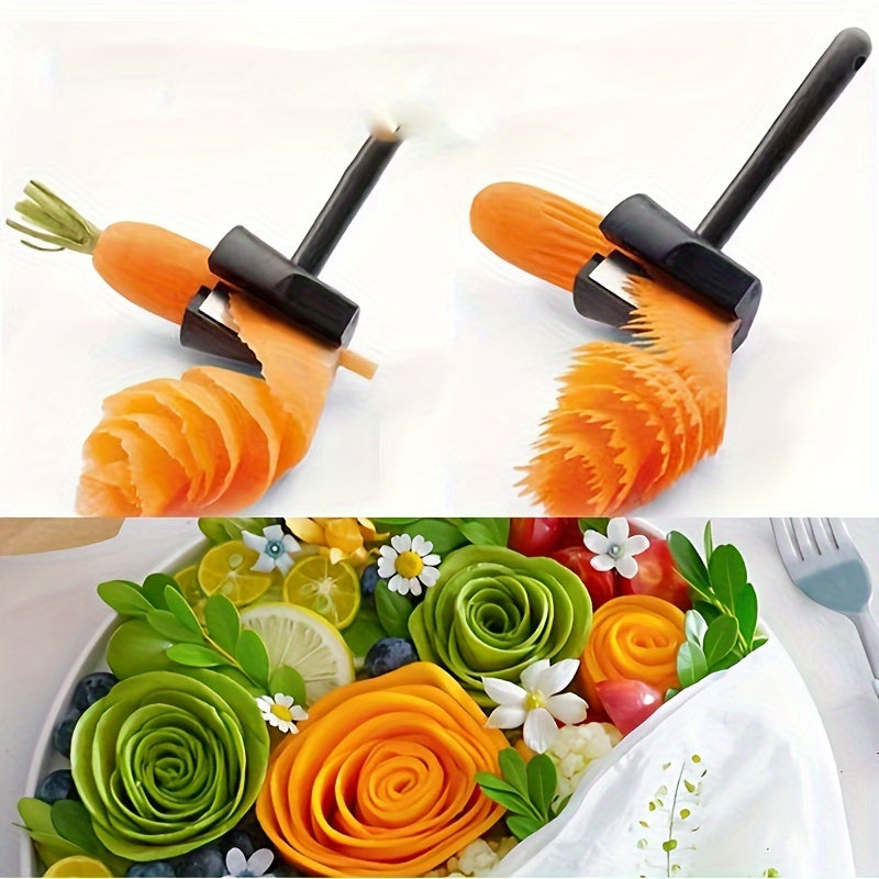 1pc Stainless Steel Spiral Vegetable & Fruit Peeler - Multifunctional Rotary Cutter with Sharp Blade for Thin Slices, Creative Kitchen Tool for Home Cooking & Restaurant Use, Vegetable Slicing|Professional Kitchen Gadget|Precise Cutting, Vegetable Slicer