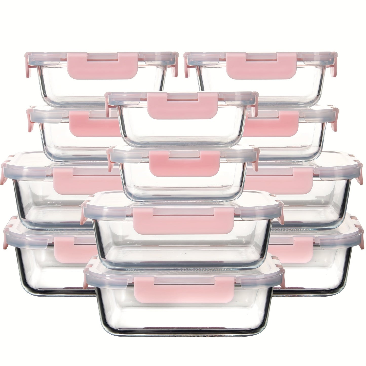 24Pcs (12 Lids+12 Glass Bowl) Borosilicate Glass Food Storage Containers with Airtight Lids, Ideal for Meal Prep, Lunches - Microwave and Dishwasher Safe