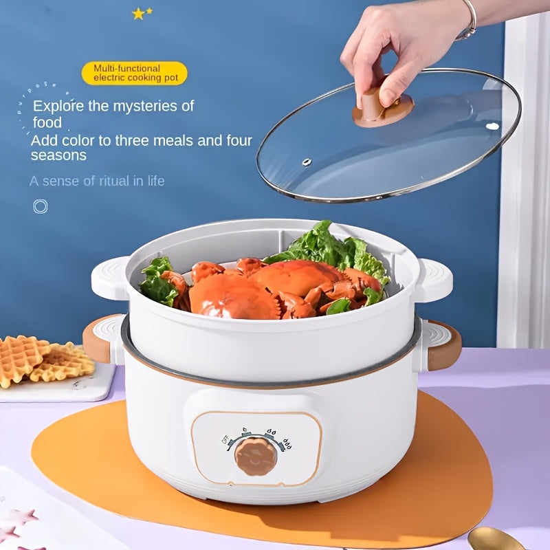 Multifunction Electric Hot Pot - 1.06gal Portable Slow Cooker, Pots With Steamer For Cooking, Food Steamer, Non-Stick Hot Pot Electric, Tri-power Regulation With Lid, It Satisfies Your Different Cooking Needs, Family Or Friends To Enjoy Dinner Anytime.